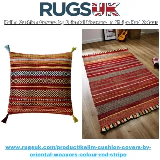 Kelim Cushion Covers by Oriental Weavers in Stripe Red Colour