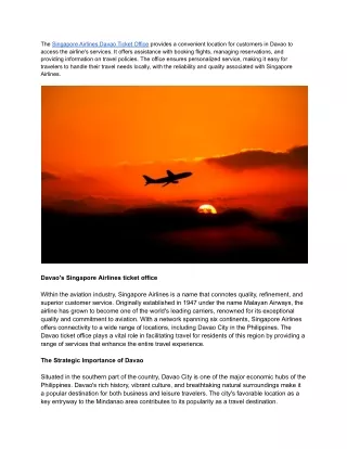 Singapore Airlines Davao Ticket Office (1)
