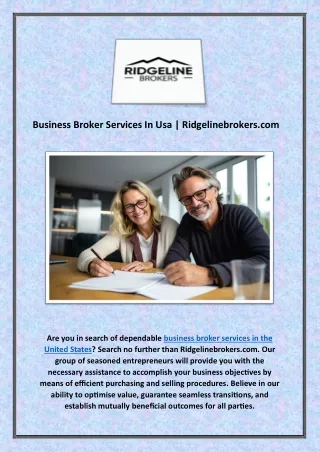 Business Broker Services In Usa