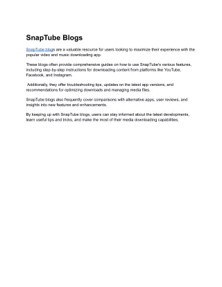 SnapTube Blogs