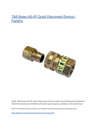 t s brass ag 5f quick disconnect device partsfe