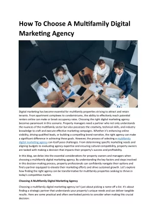 How To Choose A Multifamily Digital Marketing Agency