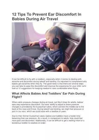 12 Tips To Prevent Ear Discomfort In Babies During Air Travel