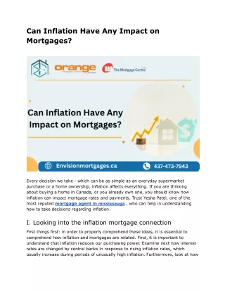 Can Inflation Have Any Impact on Mortgages?