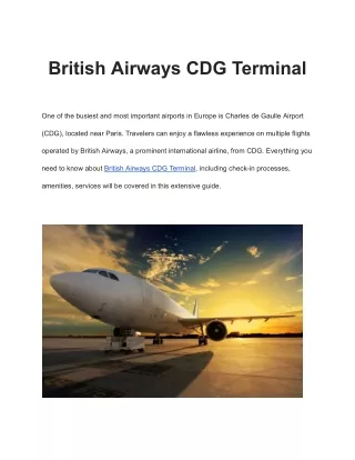 British Airways CDG Terminal