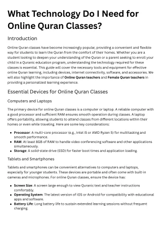 what technology do i need for online quran classes