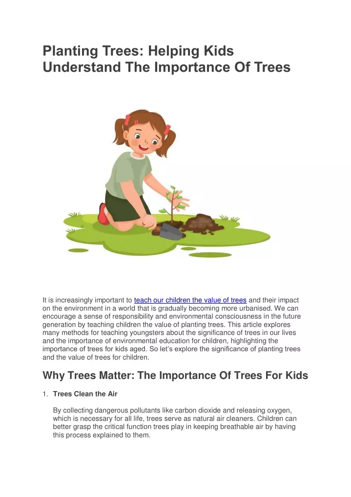 planting trees helping kids understand