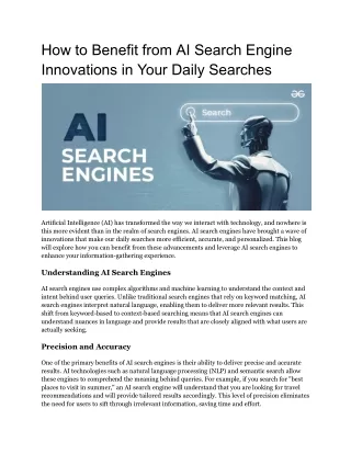 how to benefit from ai search engine innovations