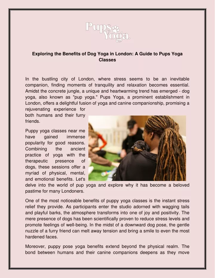 exploring the benefits of dog yoga in london