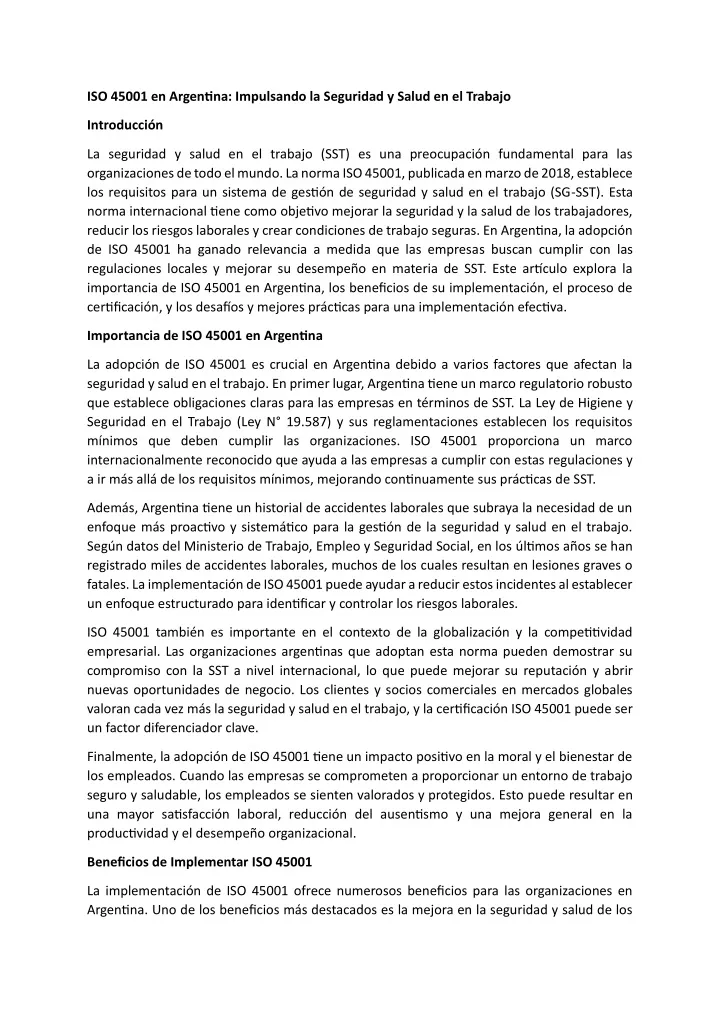 iso 45001 en argentina impulsando la seguridad