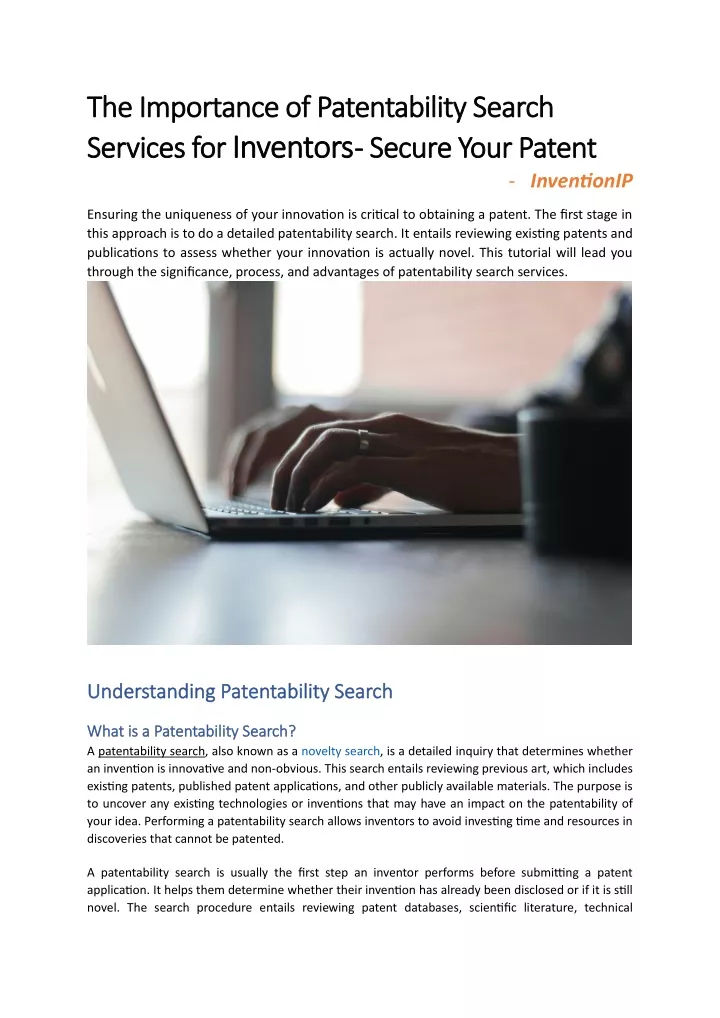 the importance of patentability search