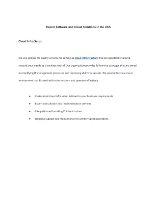 Expert Software and Cloud Solutions in the USA