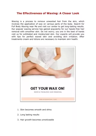 the effectiveness of waxing a closer look