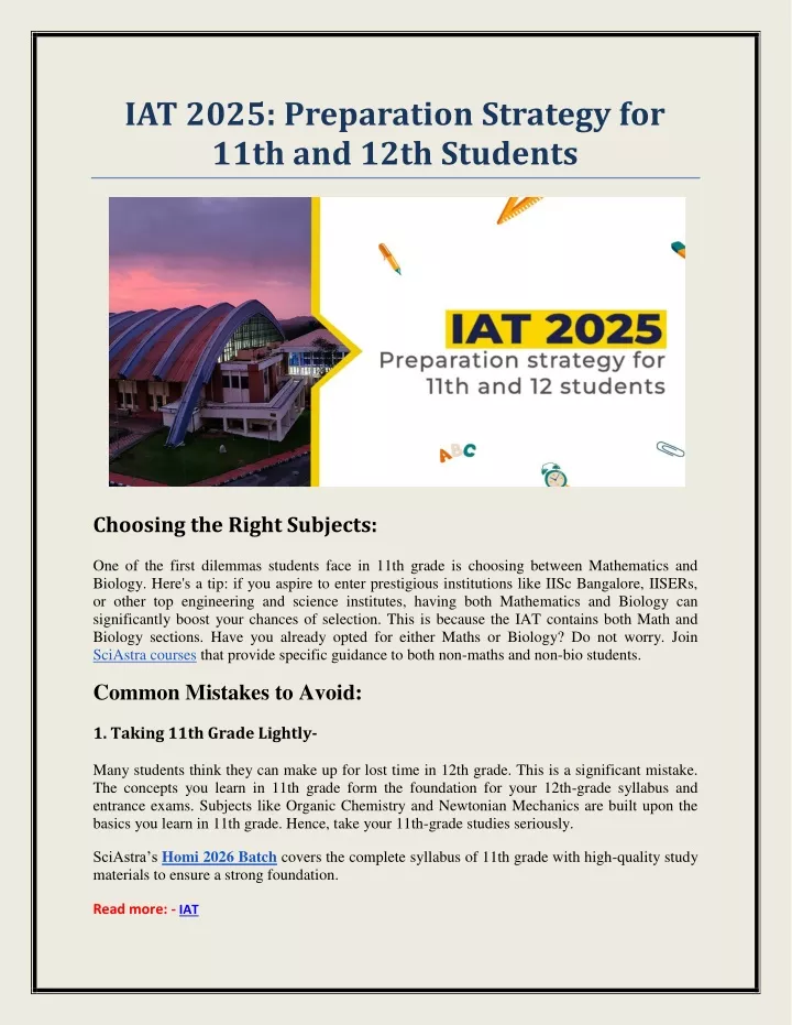 iat 2025 preparation strategy for 11th and 12th