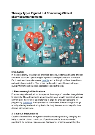 Therapy Types Figured out Convincing Clinical services Arrangements