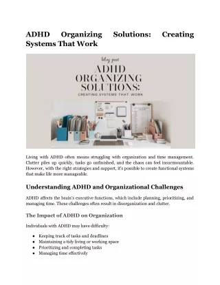 adhd systems that work