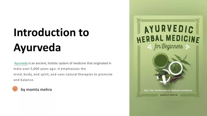 introduction to ayurveda