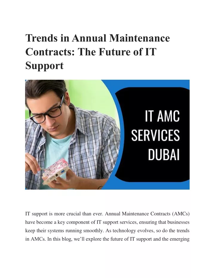 trends in annual maintenance contracts the future