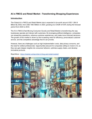 ai in fmcg and retail market transforming