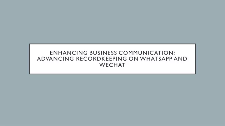 enhancing business communication advancing