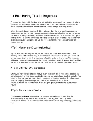 11 best baking tips for beginners