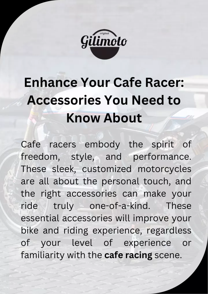 enhance your cafe racer accessories you need