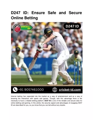 D247 ID: Protect Your Online Betting with Secure Access