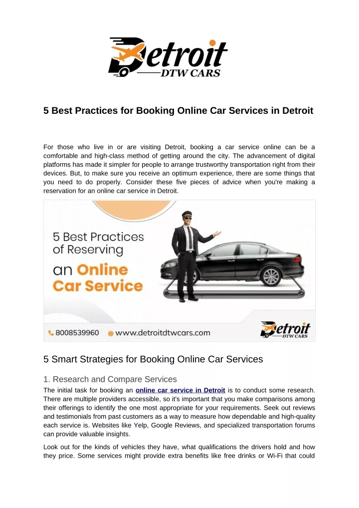 5 best practices for booking online car services