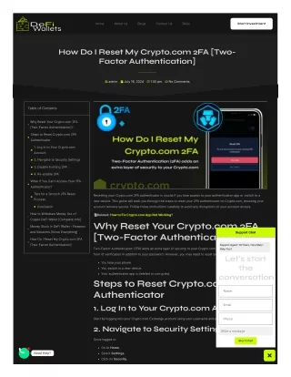 How Do I Reset My Crypto.com 2FA?