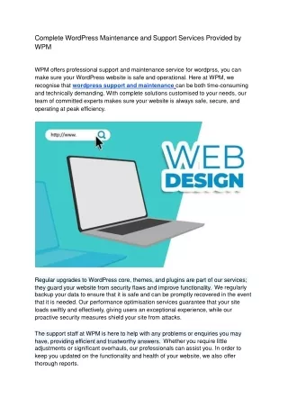 complete wordpress maintenance and support