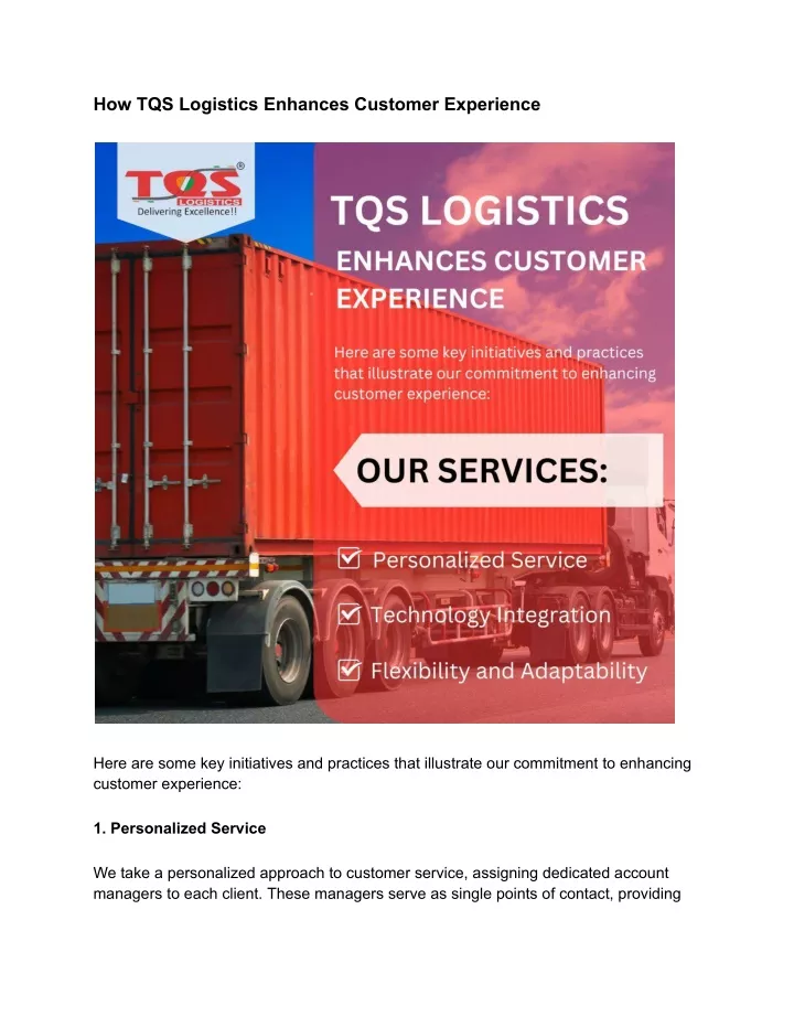 how tqs logistics enhances customer experience