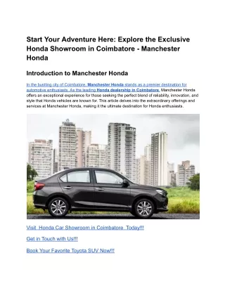 Start Your Adventure Here_ Explore the Exclusive Honda Showroom in Coimbatore - Manchester Honda