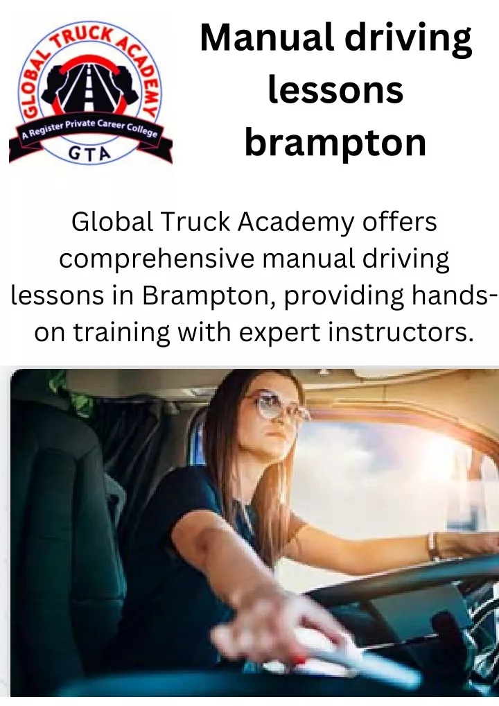 manual driving lessons brampton