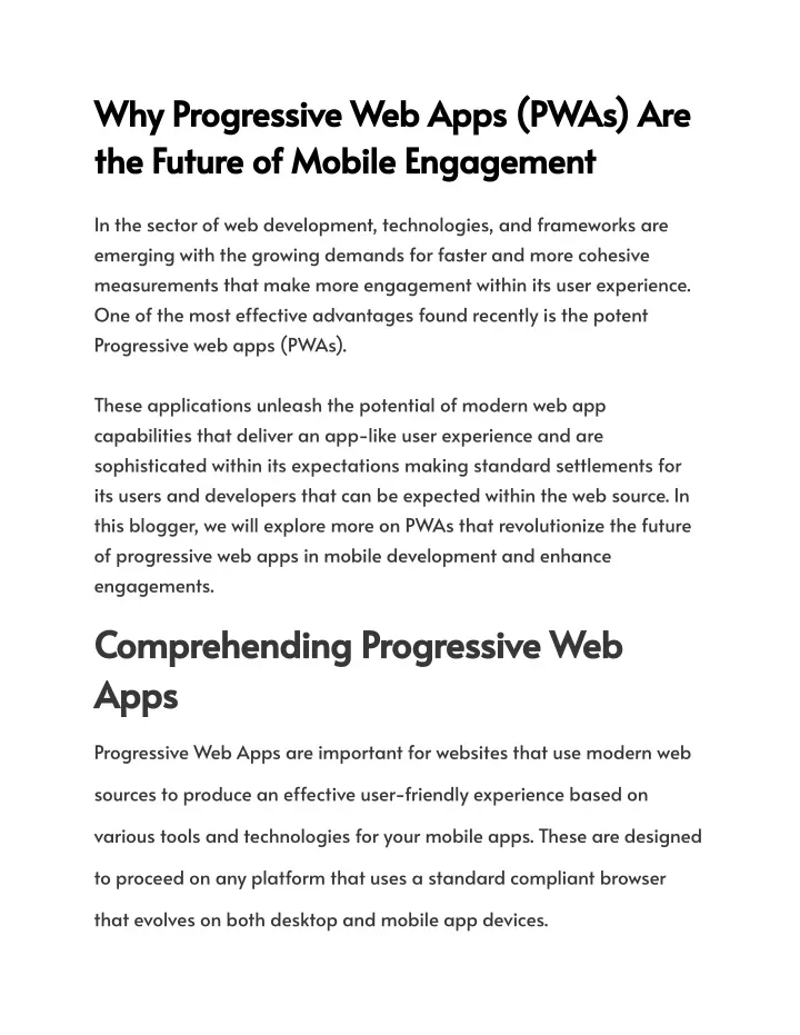 PPT - Why Progressive Web Apps (PWAs) Are the Future of Mobile ...