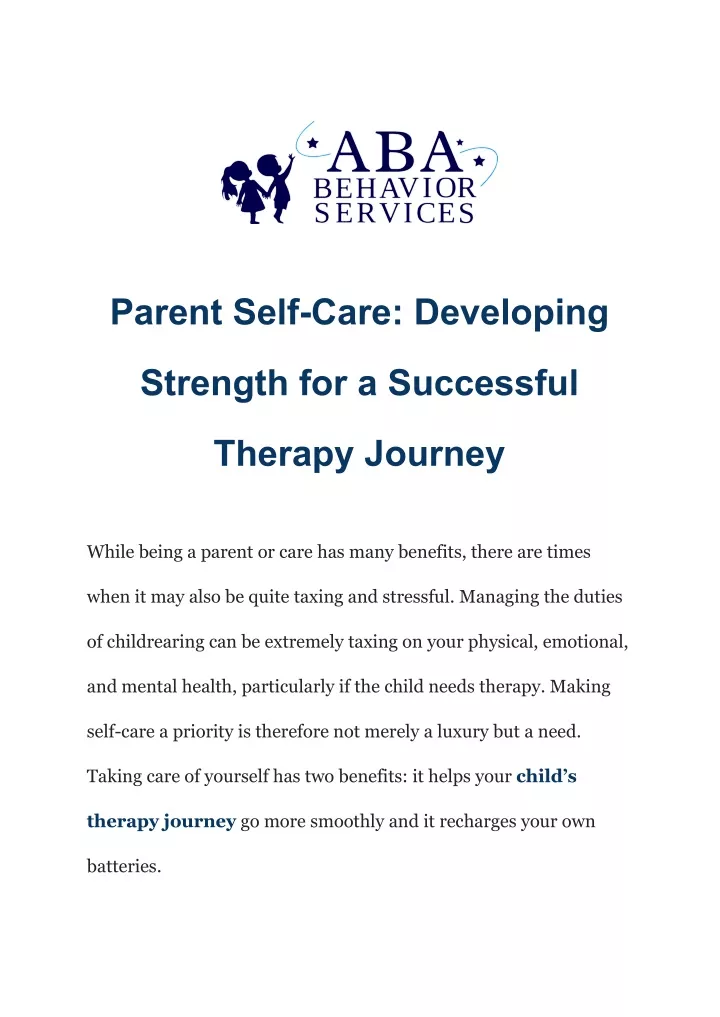 parent self care developing