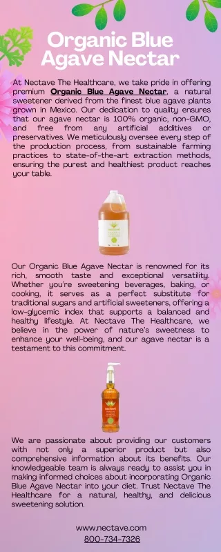 Organic Blue Agave Nectar