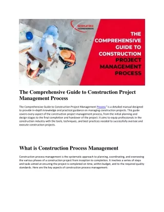 the comprehensive guide to construction project