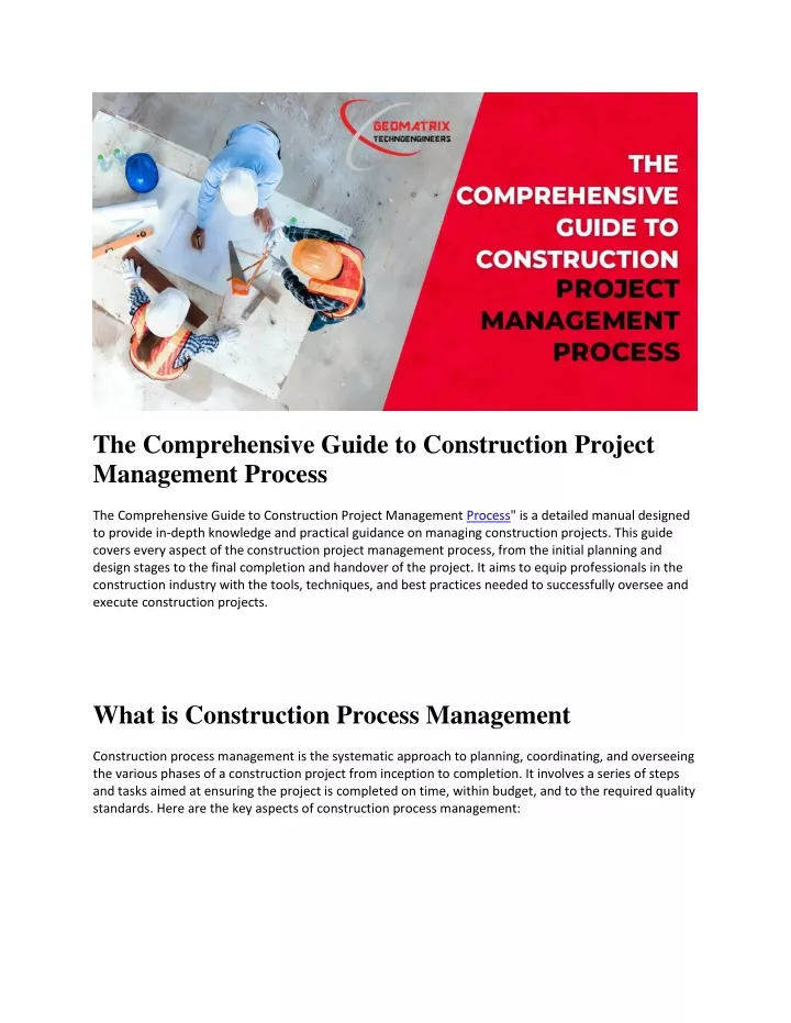 the comprehensive guide to construction project