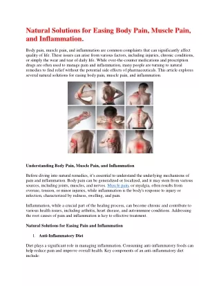 natural solutions for easing body pain muscle