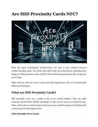 are hid proximity cards nfc