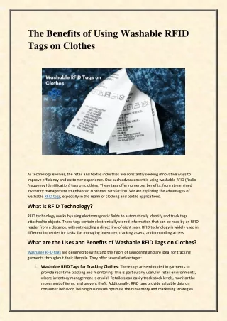 the benefits of using washable rfid tags