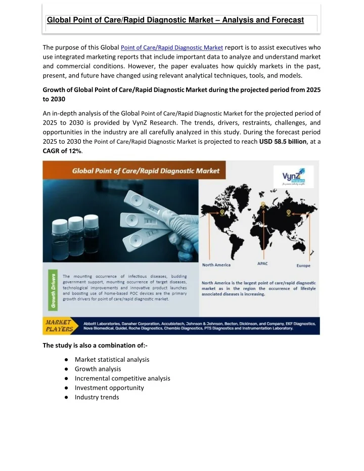 PPT - Point of Care/Rapid Diagnostic Market PowerPoint Presentation ...