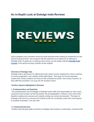 An In-Depth Look at Doledge India Reviews (1)
