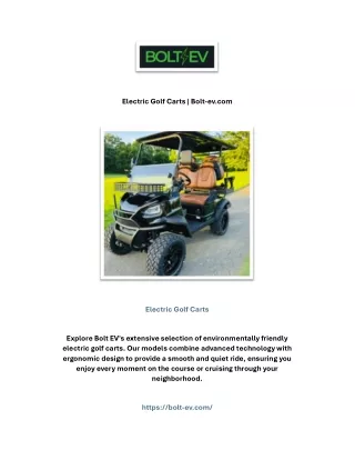 Electric Golf Carts | Bolt-ev.com
