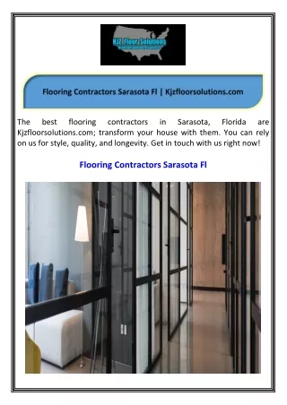 Flooring Contractors Sarasota Fl Kjzfloorsolutions.com