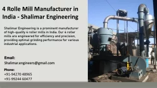 4 Rolle Mill Manufacturer in India - Shalimar Engineering