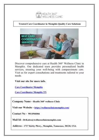 Trusted Care Coordinator in Memphis Quality Care Solutions