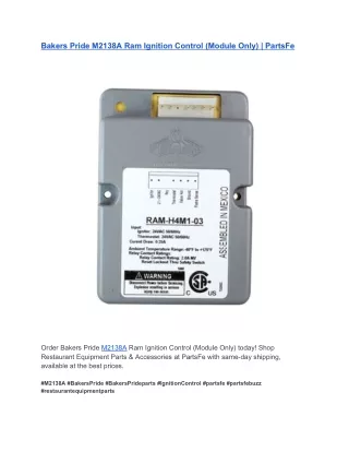 bakers pride m2138a ram ignition control module