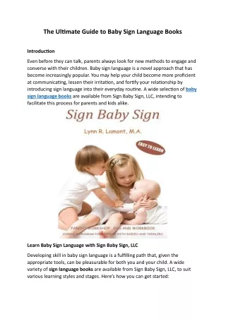 The Ultimate Guide to Baby Sign Language Books