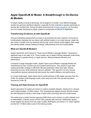 Apple OpenELM AI Model